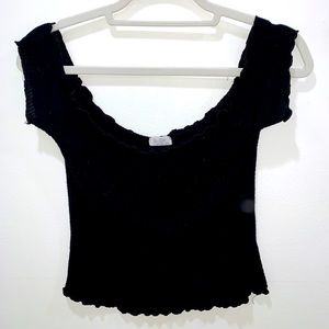 Black off the shoulder shirt from Pacsun